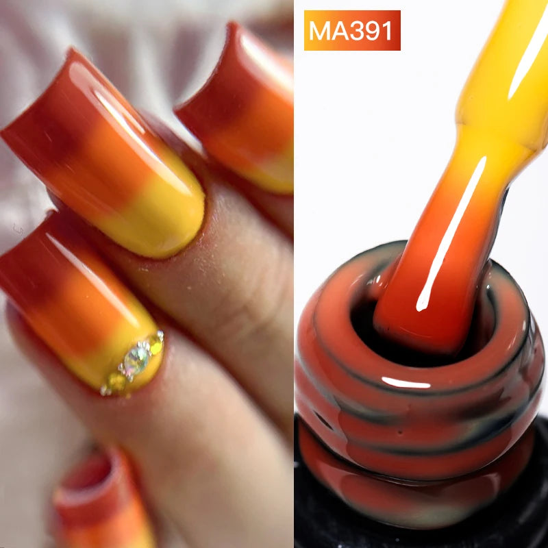 MEET ACROSS 7ml Jelly Nude Shimmer Rubber Base Gel Glitter Pink Purple UV/LED Nail Art Vernis Gel Polish for Manicure Nails DIY