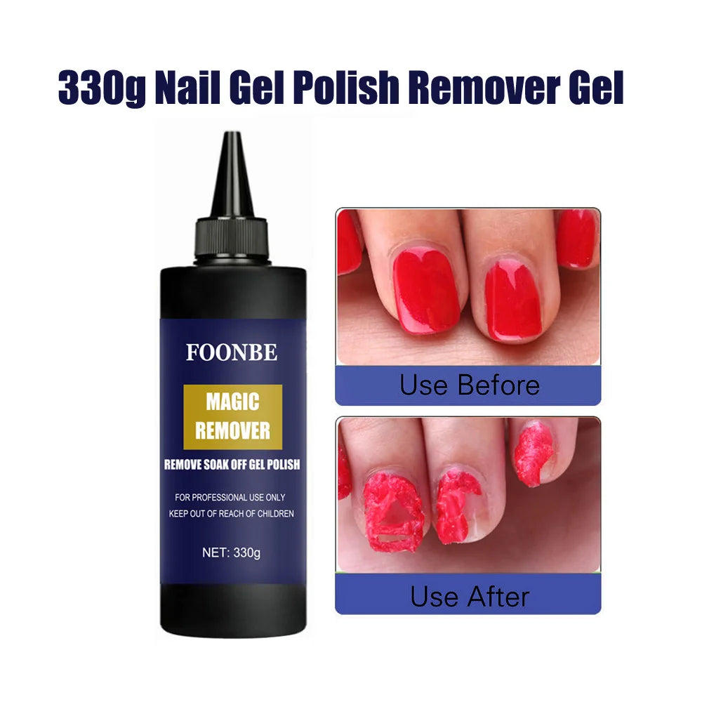 FOONBE 330g Magic Burst Remover Fast Nail Gel Polish Remover Clean UV Soak Off Semi Permanent Varnish Nail Art Removal Tools