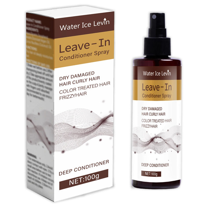 Leave-In Conditioner Spray with Keratin & Argan Oil - Deep Hydration for Curly/Color-Treated Hair - Frizz Control & Shine Enhanc
