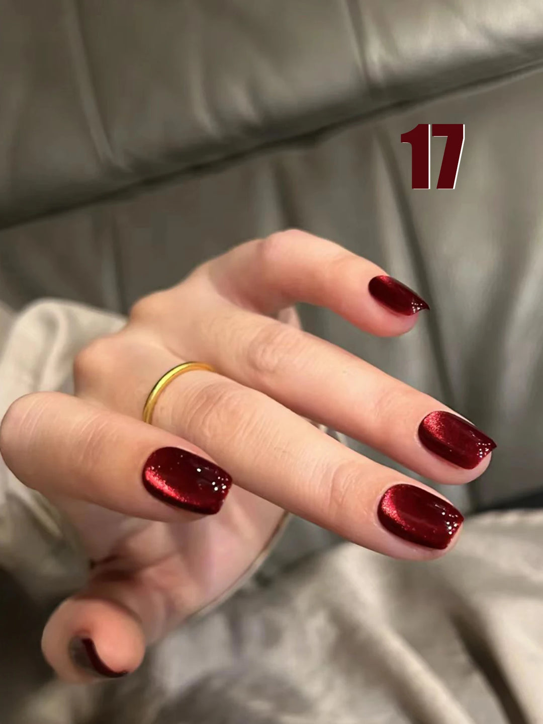 12ML 1-21PCS Autumn Nails Red through half the Sky Cat Eye Nail Glue Halloween New Whitening Glass Bead Cat Eye Nail Polish
