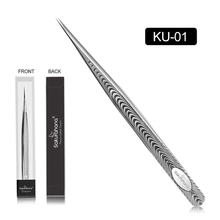 SAKURAHANA Anti-Static Eyelash Tweezers Professional High Precision Volume Extension Stainless Steel Anti-slip Makeup Tool