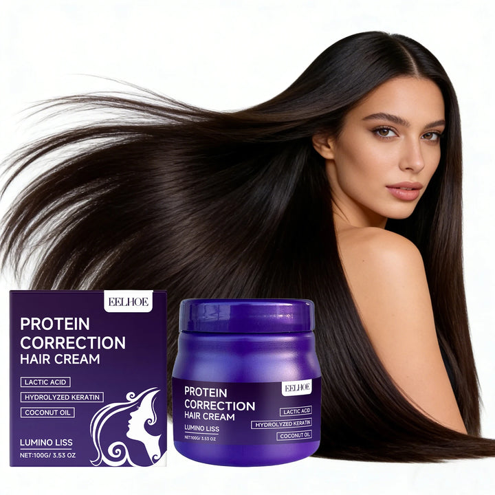 Protein Hair Straightening Cream Repair Dry Frizz Damage Leave-In Treatment Healing Color Protection Deep Conditioning Hair Mask