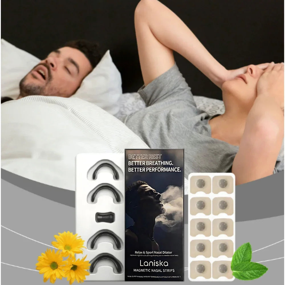 Sport Magnetic Nose Strips, Nasal Dilator for Breathing & Snore Reducing, Safe Skin-Friendly Starter Kit to Boost Oxygen Intake