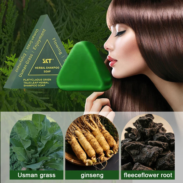 Platycladus orientalis leaf usseman shampoo soap is rich in ginseng, Platycladus orientalis and other China Chinese herbal