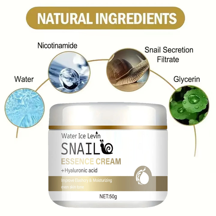 Snail Sticky Moisturizing Cream - Day and Night Cream Contains Niacinamide, Hyaluronic Acid, and Vitamin E for All Skin Types - Firming, Improving and Smoothing Skin Care for Winter and Autum Use