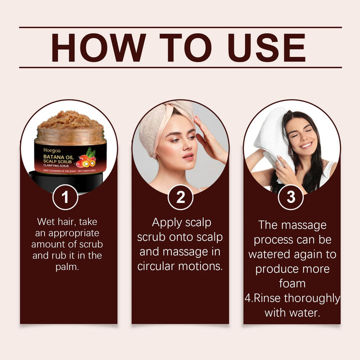 Batana Oil Scalp Scrub Deep Cleansing Oil Control Remove Dirt Moisturizing Nourish Repair Smooth Refreshing Soothing Scalp Scrub