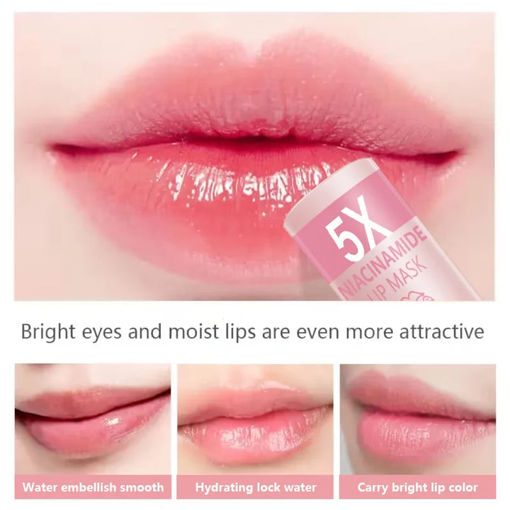 5X Niacinamide Lip Balm with Vitamin C & Hyaluronic Acid Ultra Moisturizing Hydrating Brightening Anti-Dry Crack Lip Care 5g