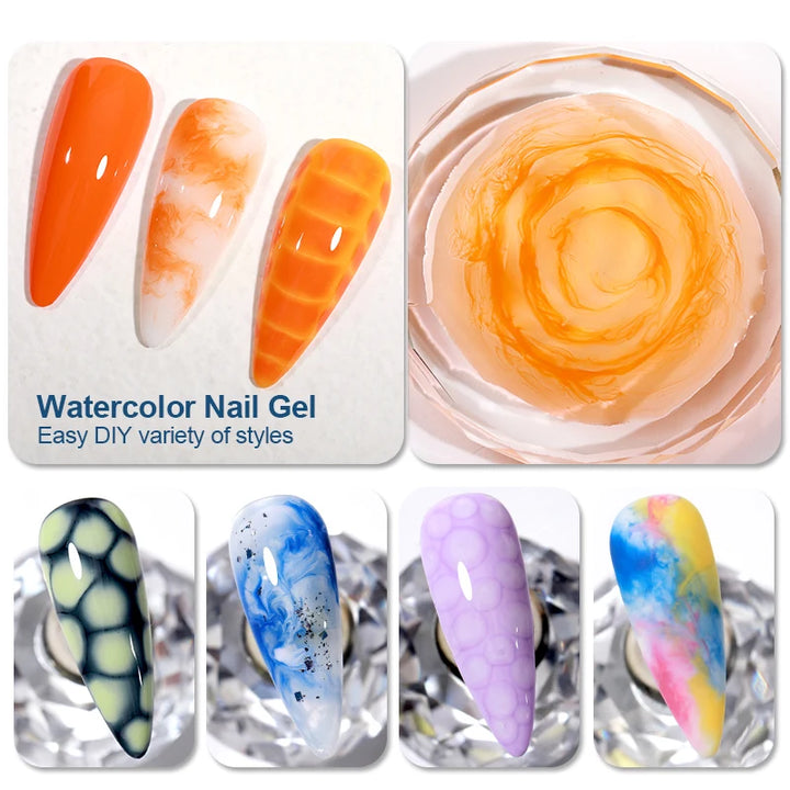 AS Tpo Free Clear Blooming Gel Polish 15ml UV LED Soak Off Nail Art Polish for Spreading Effect Marble Gel Paint Varnish TopBase
