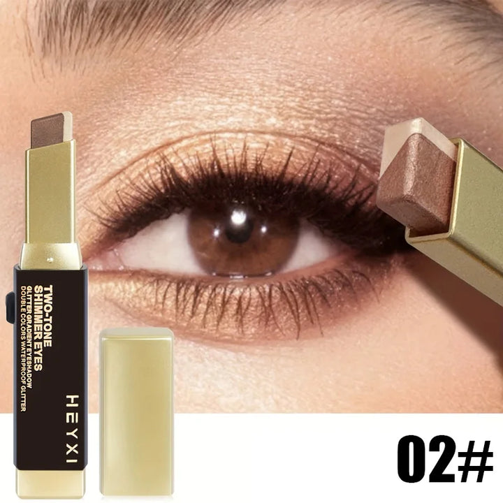 Double Color Eye Shadow Stick, Naturally Tinged, Not Easy to Mottle Off Makeup, Pure Color, Create Natural Makeup Effect
