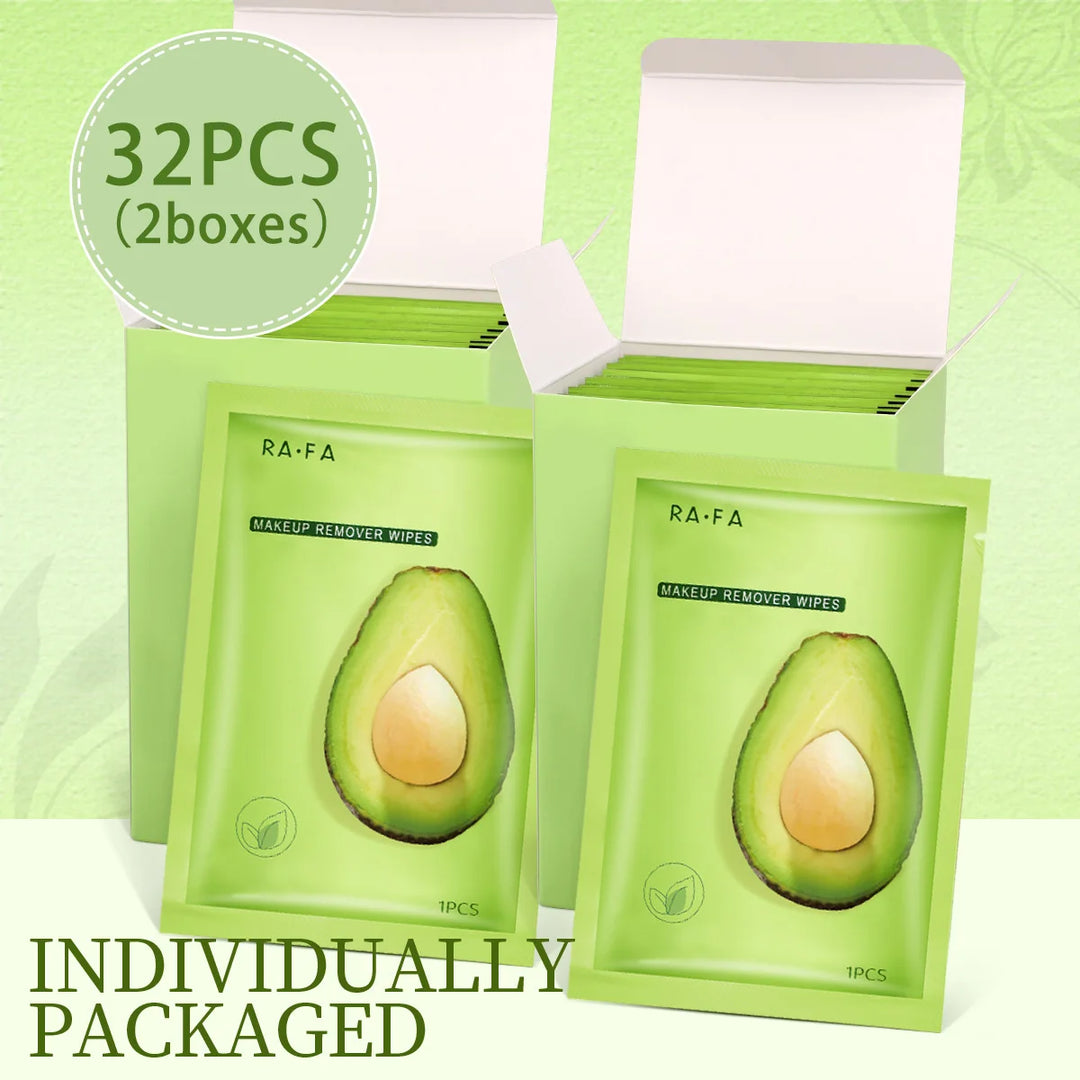 1/2/3 box of avocado makeup remover wipes, gently remove makeup and deeply clean facial skin, individually packaged.