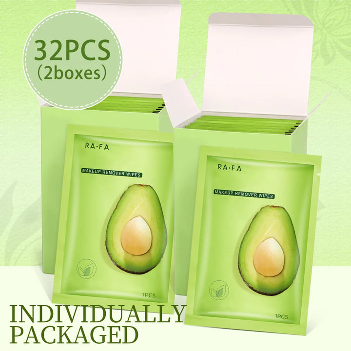 1/2/3 box of avocado makeup remover wipes, gently remove makeup and deeply clean facial skin, individually packaged.