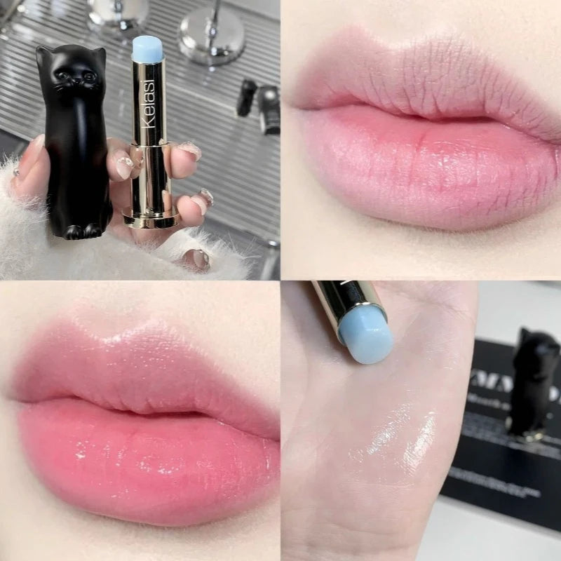 Cat Moisturizing Lip Balm White Blue Tint Crystal Jelly Colored Anti-chapped Lip Care Smoothens Lips Lines Base Clear Lipstick