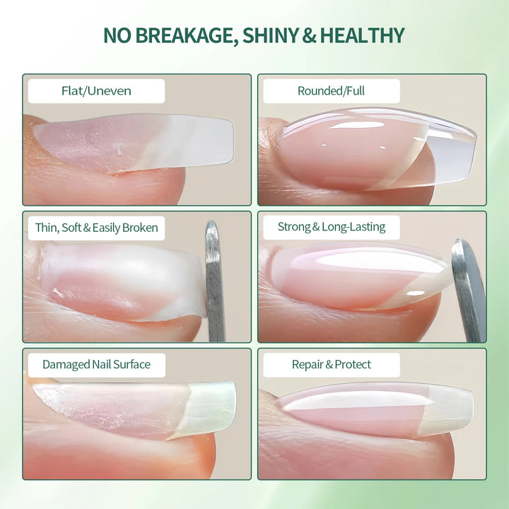 Nailpop Builder Nail Gel 4 Colors Base Coat Strengthener Thickening Extension Rhinestone Glue Gel Polish Brush in Bottle 15ml