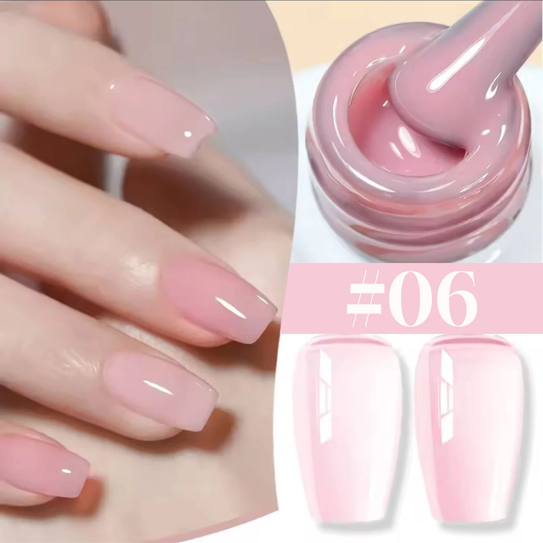 10ml 1-8pcs Milky White Quick Extension Gel Nail Polish Nude Construct Hard Semi Permanent Acrylic Extension Nail Art Varnish