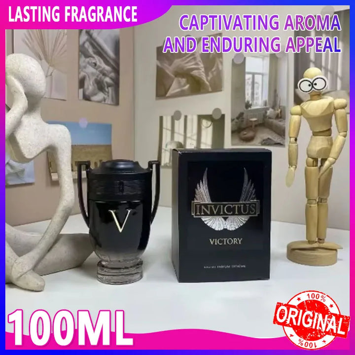 100ML 3.4FL.OZ Men's Perfume Woody Aquatic Notes Fresh Ocean Fragrance Spray Parfum Warrior Trophy Perfume Long-lasting Male