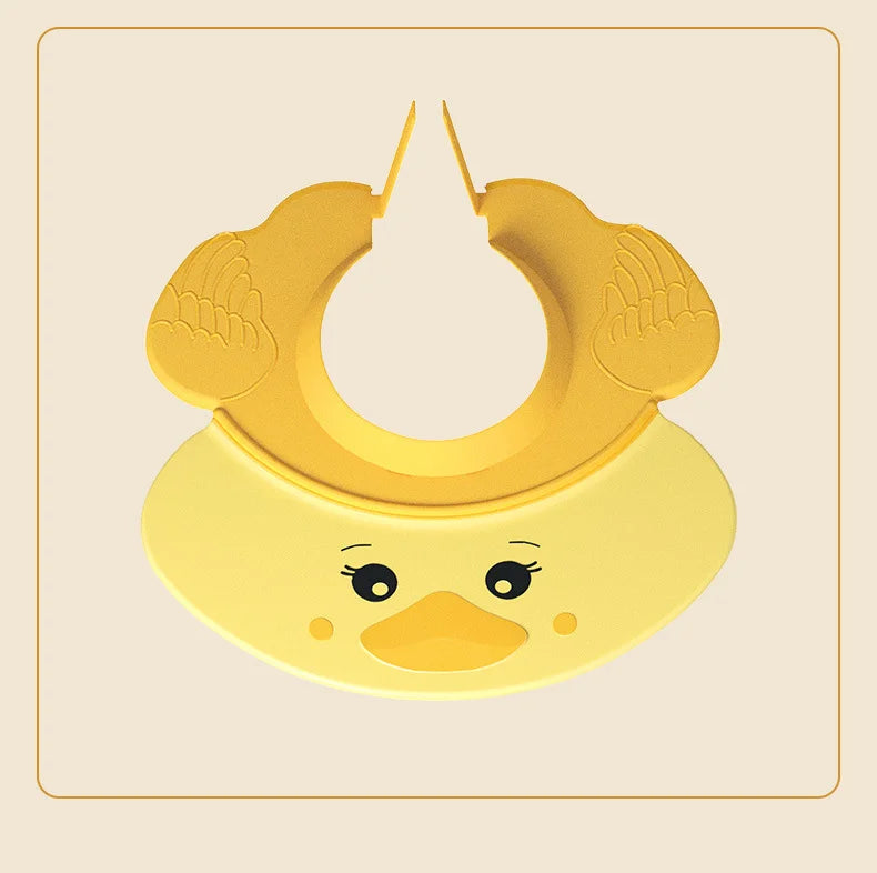 Baby Shampoo Cap Cute Duck Shape Adjustable Size Baby Shower Children's Waterproof Wide Brim Ear Protection Shower Cap Sun Hat