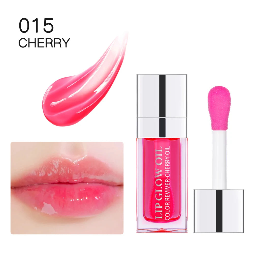Lip Oil Plumping Lip Gloss Crystal Jelly Moisturizing Makeup Sexy Plump Lip Glow Oil Tinted Lip Plumper