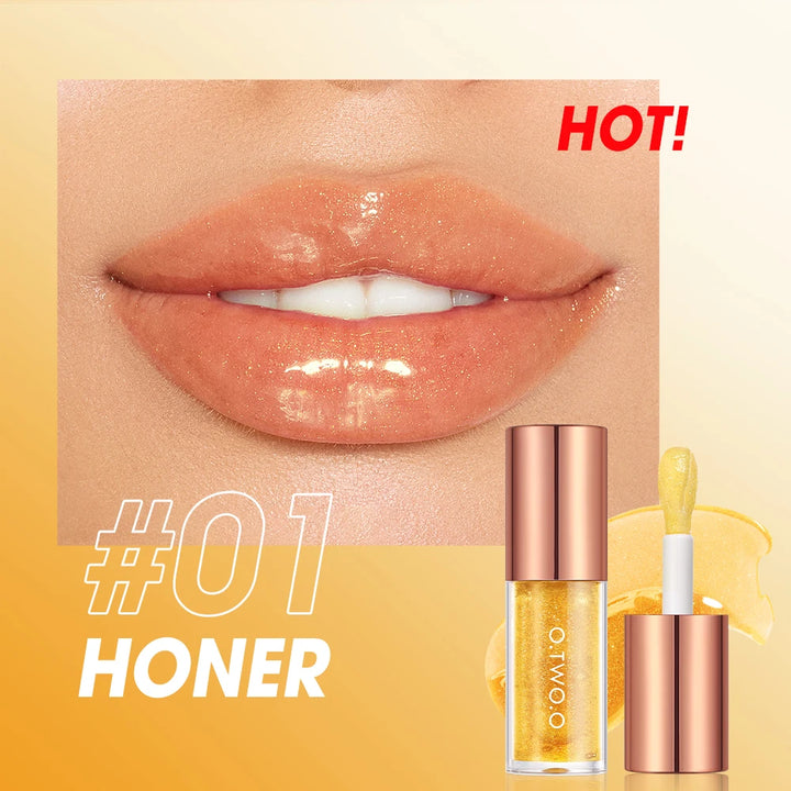O.TWO.O Lip Oil Gloss Lip Plumper Makeup Moisturizing NonSticky Sexy Water Glossy Glitter Primer Tint Lip Balm Care Cosmetics