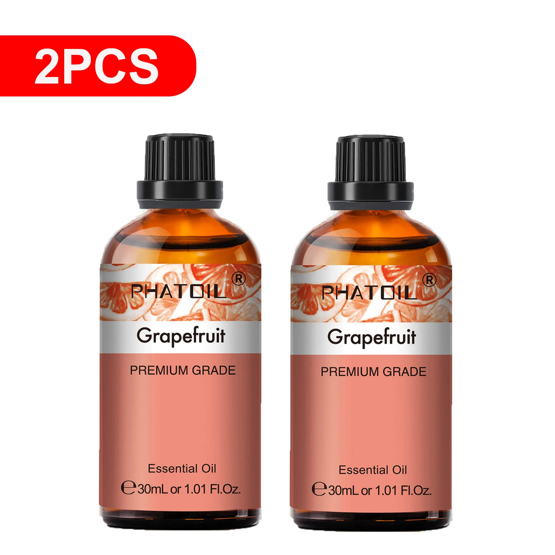 PHATOIL 2PCS Natural Essential Oils Set 30ml Bergamot Lemon Ylang Ylang Lavender Jasmine Vanilla Eucalyptus Aroma Essential Oils