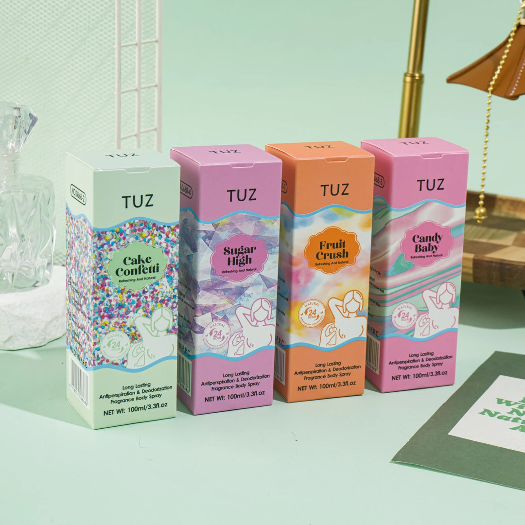 Long Lasting Antiperspiration & Deodorization Fragrance Body Spray Refresh Sweet Natural Floral Fruitly Fragrance 24 Hours 100ml