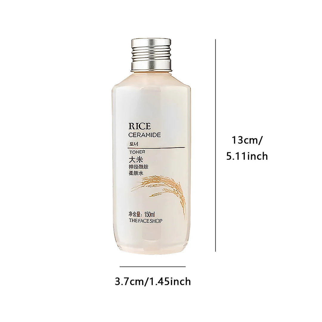 THE FACE SHOP Rice Ceramide Moisturizing Toner 150ml,Enhances Radiance,Lightweight Watery Texture,K-Beauty,Korean Makeup