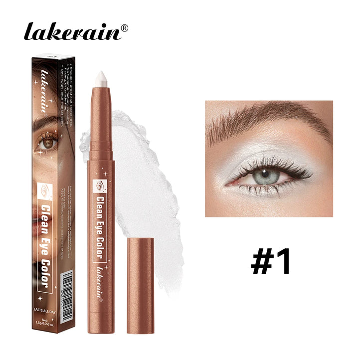 12Colors Metallic Eyeshadow Pencil Glitter Silkworm Liner Pen Highlighter Long Lasting Gold Blue Cream Eye Shadow Stick Makeup