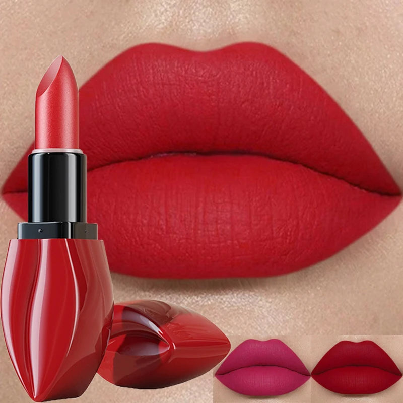 Rose Purple Matte Lipsticks Waterproof Velvet Nude Lipstick Sexy Red Lip Stick Pigment Makeup Pink Lip Gloss Long Lasting Makeup