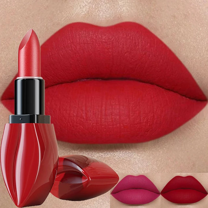 Rose Purple Matte Lipsticks Waterproof Velvet Nude Lipstick Sexy Red Lip Stick Pigment Makeup Pink Lip Gloss Long Lasting Makeup
