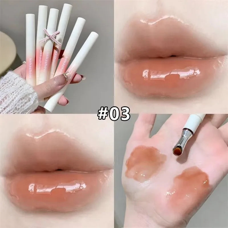 Metal Head Ice Diamond Essence Lip Tint Mirror Water Light Glass Lip Gloss Reduce Lip Wrinkles Moisturizer Lips Pluming Care