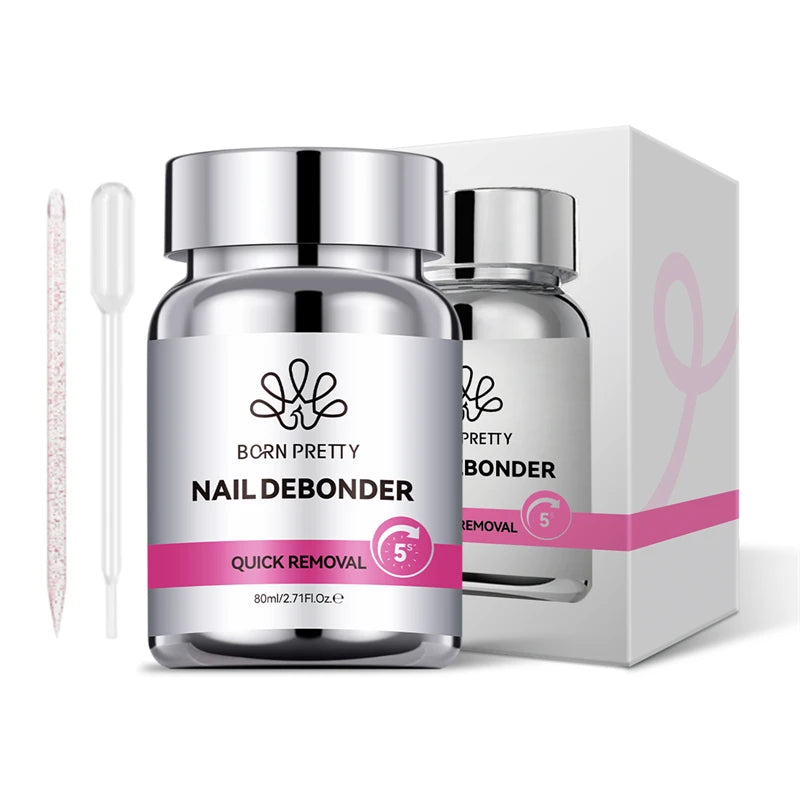 BORN PRETTY 2/3PCS 80ml Nail Debonder Glue Remover Solid Nail Tips Gel USB Hand Light Set for Fake Nail Tips Manicure Nail Tools