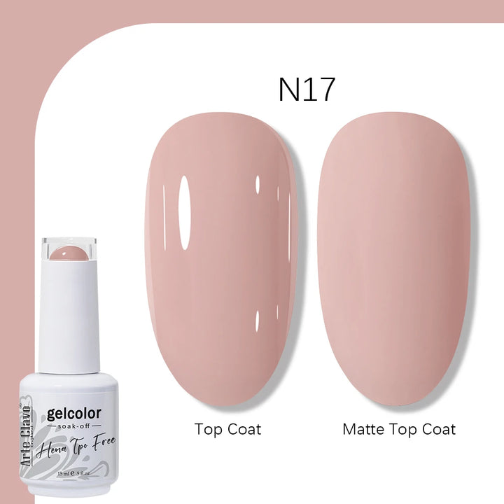 Arte Clavo Solid Color Gel Nail Polish 15ml Soak Off UV LED Gel Semi-Permanent Glitter Polish For Manicure Nail Art Salon Gel