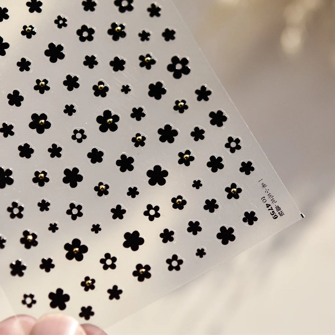 1 piece 5D color crystal star nail stickers high quality love shiny silver hollow smear rainbow flower jelly design nail sticker