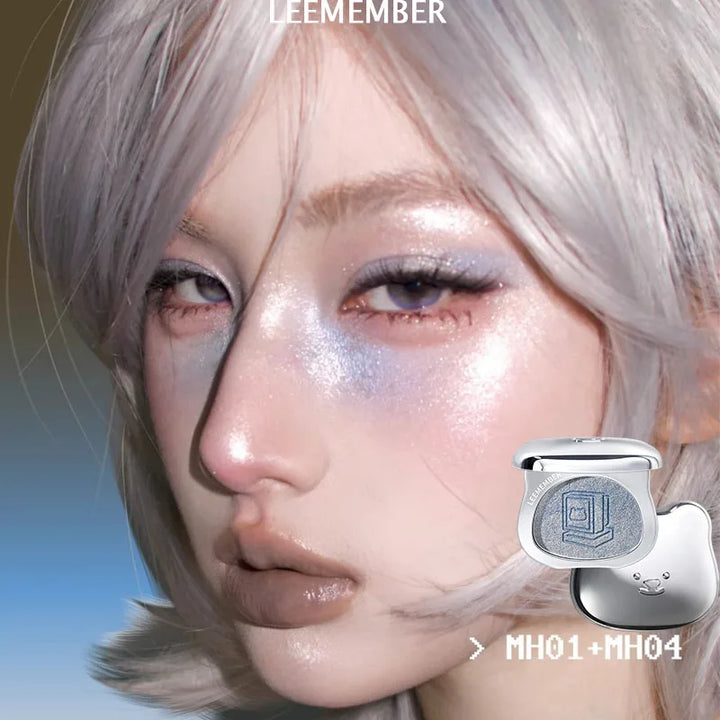 Leemember Stain Blush Baked Powder Soft Smooth Blusher Eyeshadow Gothic Nude Purple Natural Fine Flash Face Brighten Makeup