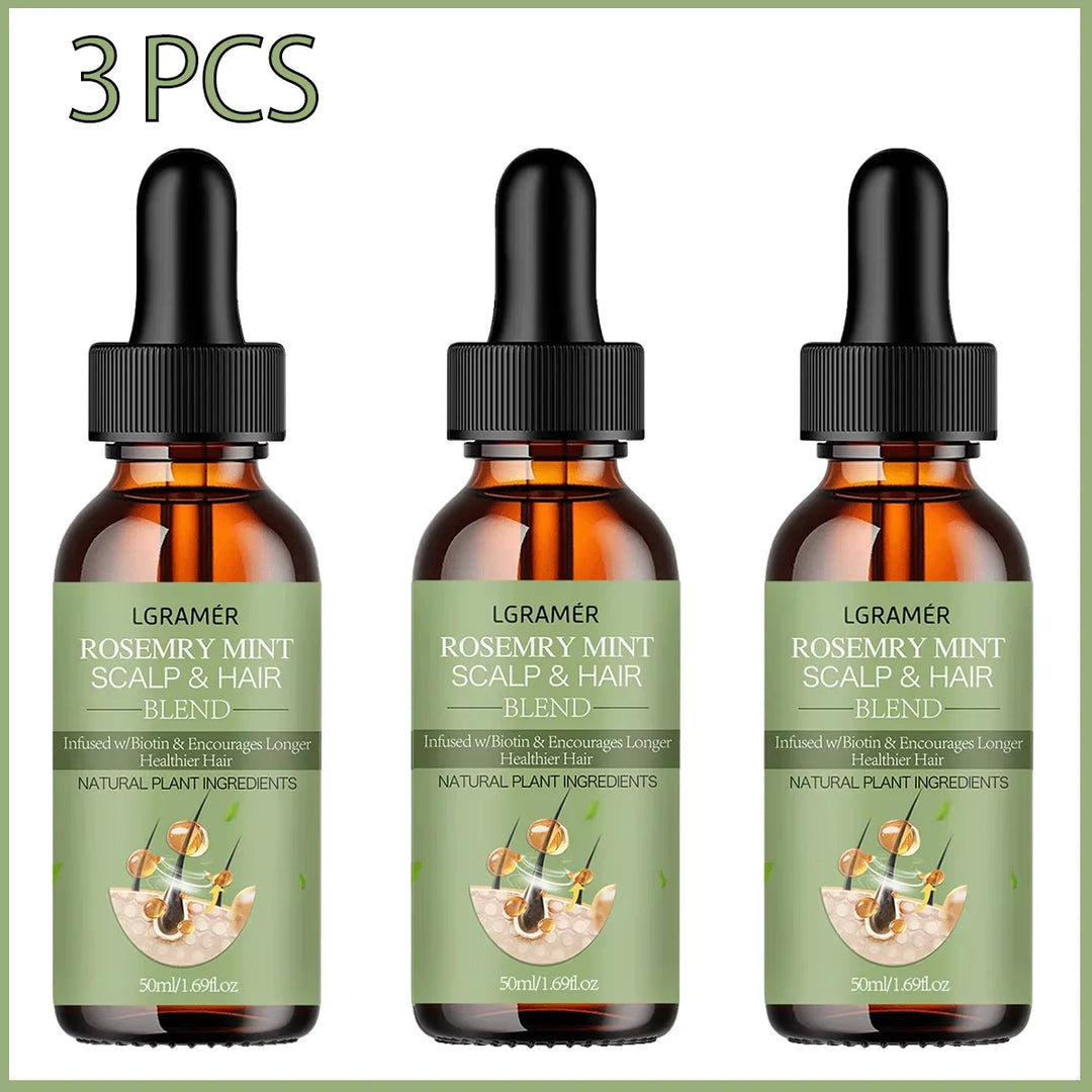 Hair Growth Oil Organic  Peppermint Rosemary Scalp Strengthening Oil Nourishing Care Anti-split Ends and Hair Loss Hair Oil Set