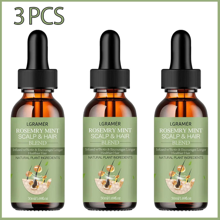 Hair Growth Oil Organic  Peppermint Rosemary Scalp Strengthening Oil Nourishing Care Anti-split Ends and Hair Loss Hair Oil Set