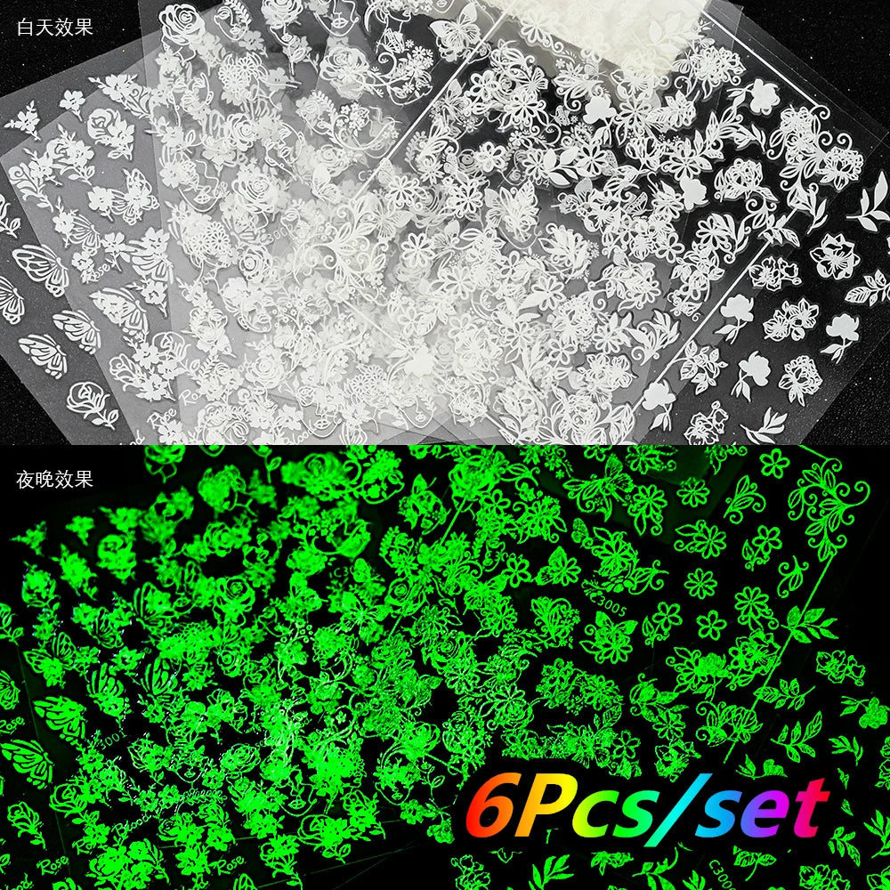 4/6Sheet/Kit Holographic Rainbow Love Heart Nail Sticker 3D Laser Heart Nail Decal Self-Adhesive Love Heart Manicure Slider &*&