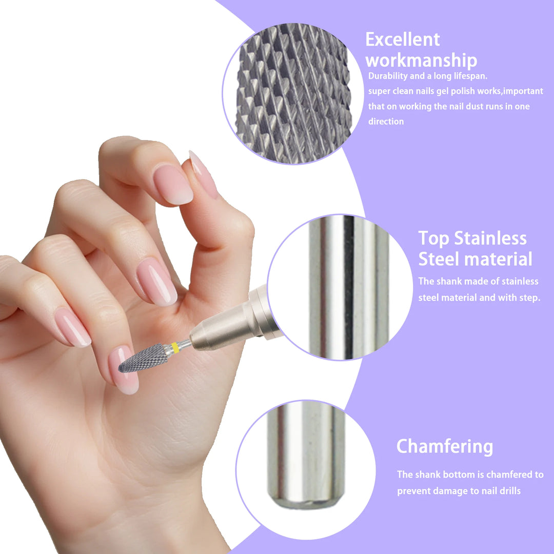 1Pcs Carbide Nail Drill Bits Cuticle Clean  Rotary Burrs Electric Nail File For Manicure Pedicure Tools