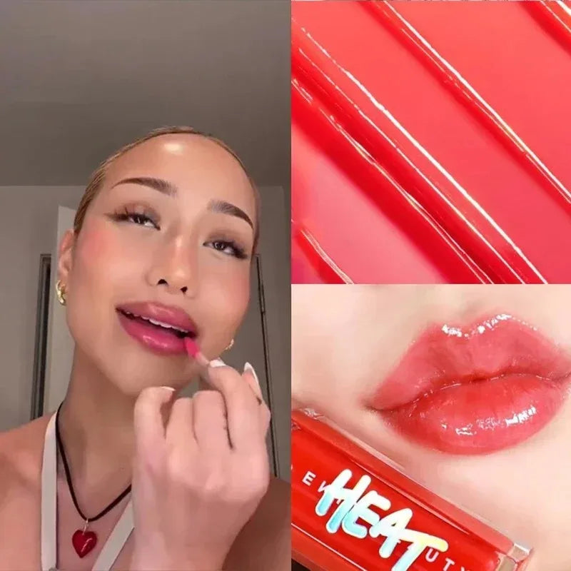 Natural Three-dimensional Contour Modification Matte 3D Bubble Rose Dual Tone High Gloss Flowing Liquid Lip Gloss Moisturizing