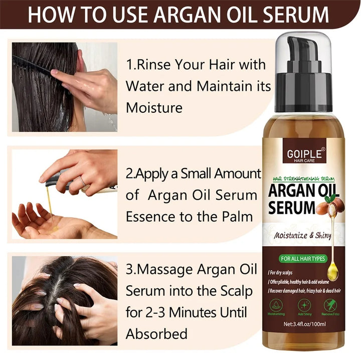 100ml Argan Oil Hair Serum Moisturizing Shiny Remove Frizz Conditioner Repair Damaged Hair and Restore Hairs Gloss Essential oil