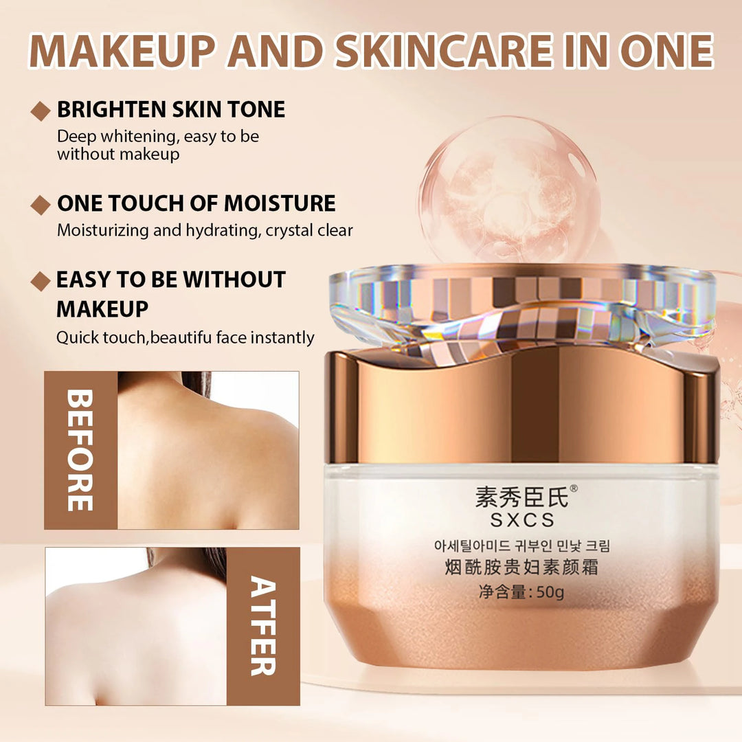 Lady Makeup Cream，Nicotinamide Vitamin C Plain Face Cream, Nicotinamide Cream for Face, Multifunctional Hydrating Makeup Cream