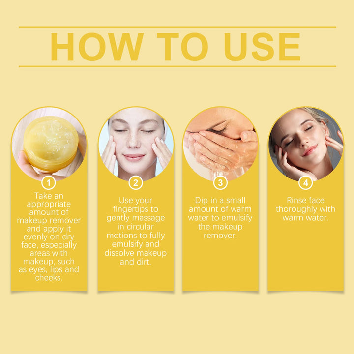Ginger Lemon Makeup Remover Cleansing Facial Non-Tightening Gentle Makeup Face Eye Lip Makeup Remover Turmeric Cleansing Balm