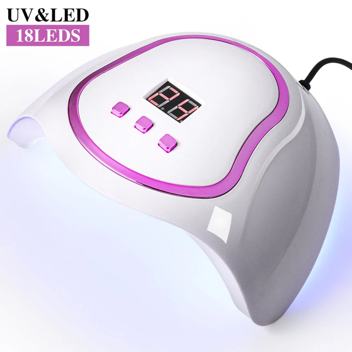 18 LEDS Nail Dryer Lamp UV/LED Quick Drying Gel Polish Curing Phototherapy Light With LCD Display Manicure Tools for Acrylic Gel