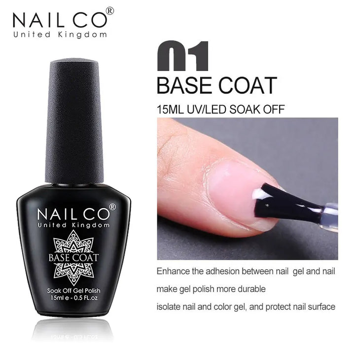 NAILCO Top Coat Base Coat Magic Remover Lacquer UV Color Gel Nail Polish Esmalte Soak Off Semi Permanente Vernis Nails Art Tips