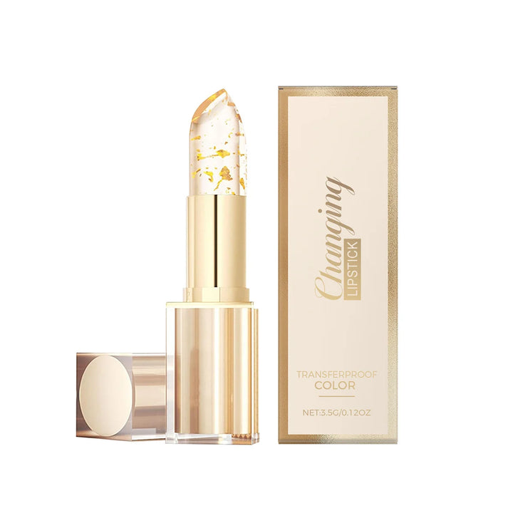 Color Changing Lipstick - Gilded Transparent, Transferproof Long Lasting Jelly Lip Balm with Deep Nourishment & Plumping Repair