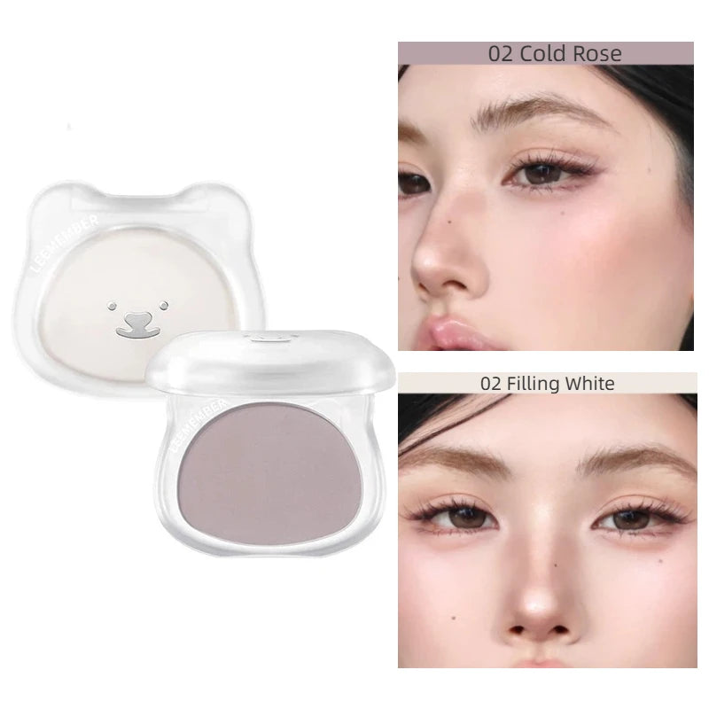 LEEMEMBER Contour Highlighter Powder Matte Fine Powder Long Lasting Waterproof Oil Control Natural Face Bronzer Brighten Makeup