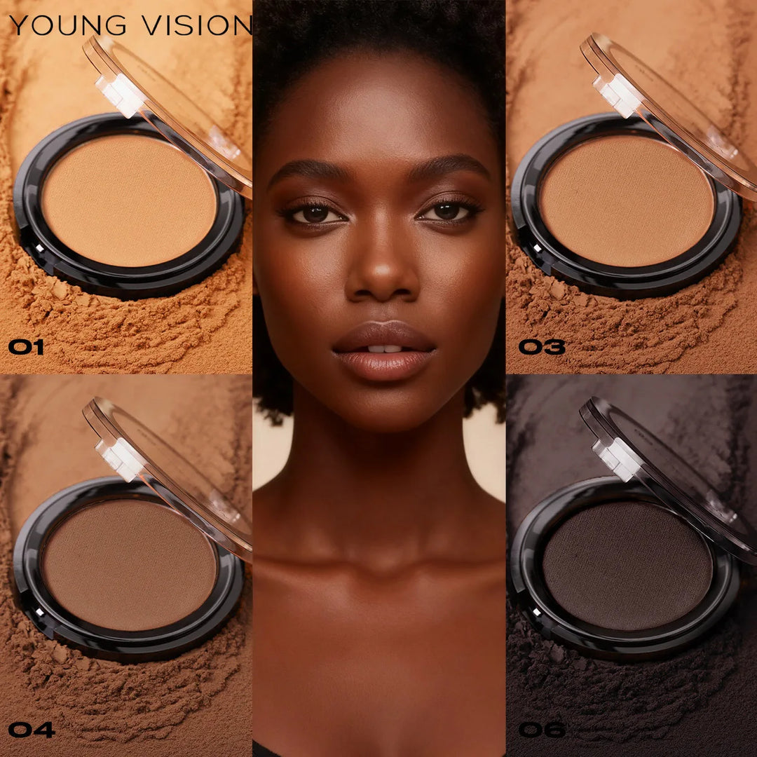 Professional Matte Contour Powder Palette - Long-Lasting Bronzer & Highlighter Makeup Kit for 3D Face Shaping,