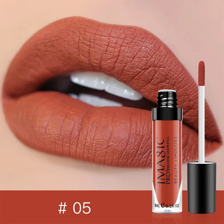 IMAGIC Lip Gloss Makeup Long Lasting Waterproof Lipstick Velvet Non-stick Cup 28 Colors Lip Tint Matte Sexy Red Liquid Lip Stick