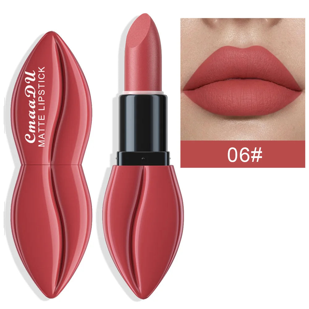 Rose Purple Matte Lipsticks Waterproof Velvet Nude Lipstick Sexy Red Lip Stick Pigment Makeup Pink Lip Gloss Long Lasting Makeup