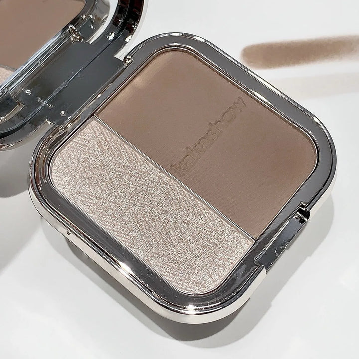 1Pc Shimmer Highlighter Bronzer Palette Matte Face Shading Grooming Powder Makeup Long-Lasting Face Contouring Bronzer Cosmetics