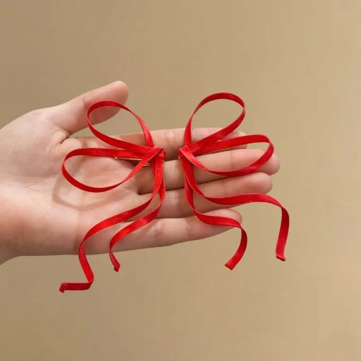 1 Pair Fairy Hair Jewelry 3D Satin Ribbon Bow Barrettes Silky Flowery Chinese Bow Hairpins Exquisite Secure Side Hair Clip Stage
